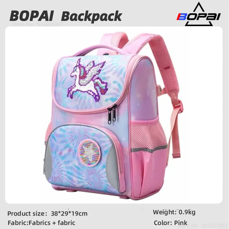 

BOPAI Children Adjustable Strap Schoolbag Breathable Spine Protection Large Capacity Shoulder Bag Primary Waterproof Backpack