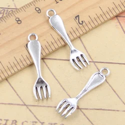 20pcs Charms Kitchen Fork 30x7mm Tibetan Silver Color Pendants Antique Jewelry Making DIY Handmade Craft