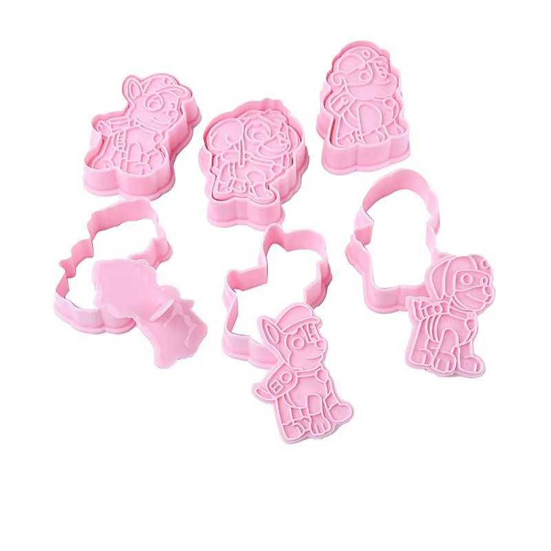 Psi Patrol 6 sztuk foremka do ciastek Cartoon Xmas Baking Sugar Flipping Embossing Mold Kawaii Christmas Kitchen Cookies Production Tools