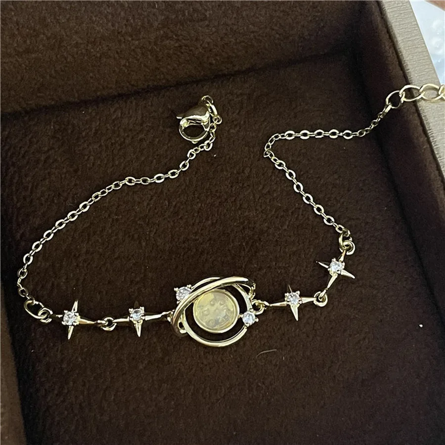 

Artisan-Designed Round CZ Bracelet - Resin Mother-of-Pearl Quiet Luxury Statement Jewelry