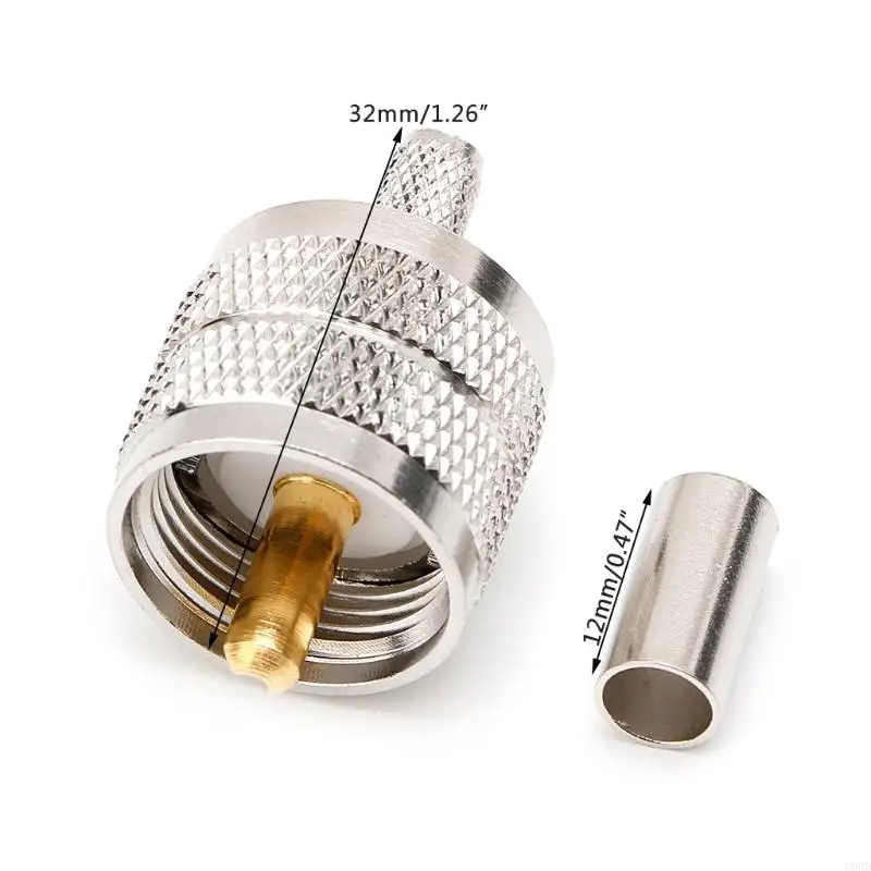 2025 Новый 10шт UHF Male PL259 Plugure Crufp RG58/142 LMR195 RG400 Вкрученное соединение соединителя