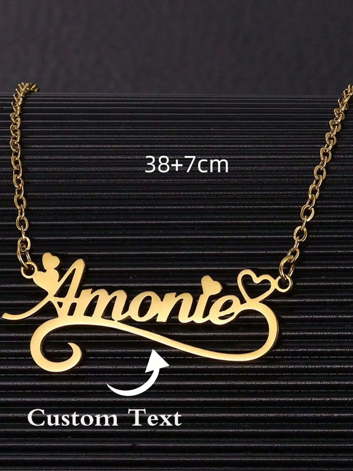 Custom Name Hollow Heart Necklaces For Women Stainless Steel Chain Cursive Script Name Necklace Christmas Party Jewelry Gift