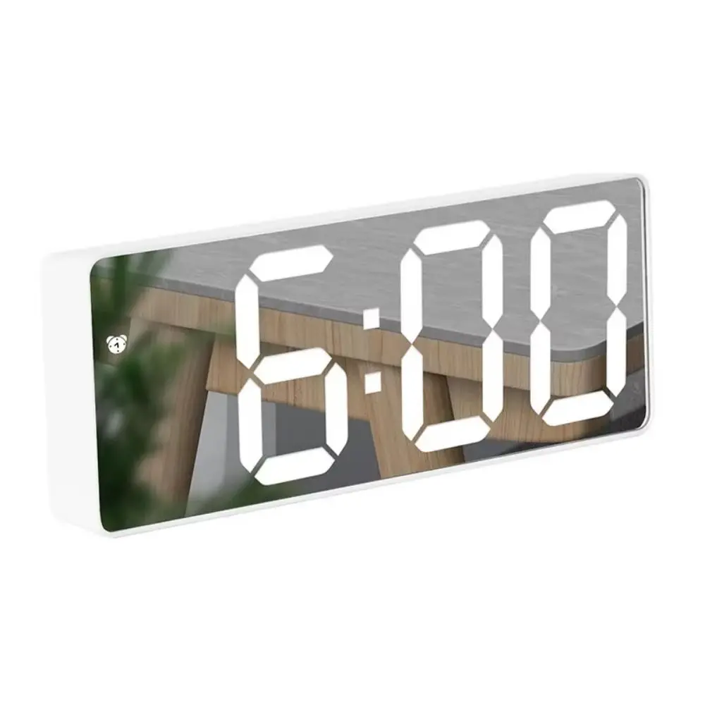 Plastic Voice Control Digital Alarm Clock Dual Alarm Voice Control LED Electronic Alarm Clock Adjustable 12/24H Desktop Clock