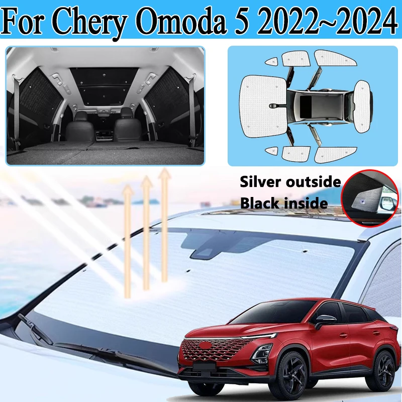 

Солнцезащитный козырек для Chirey Chery Omoda 5 2022~2024 Аксессуары Передний автомобильный солнцезащитный козырек Анти-УФ Блоки конфиденциальности Автомобильные чехлы Теплоизоляция