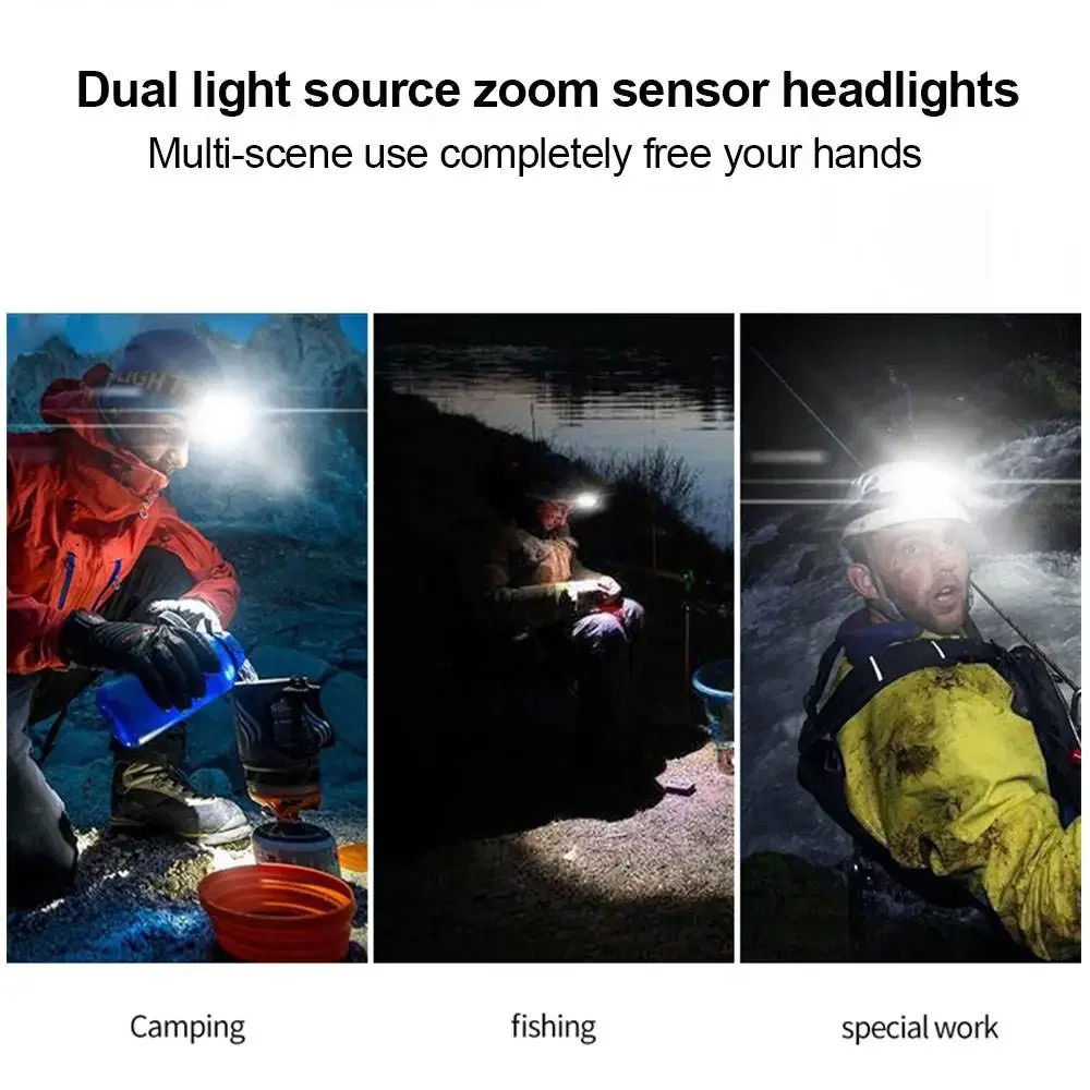 Faro LED recargable por USB para ciclismo al aire libre, Faro de bicicleta de aventura, modos de iluminación, 1200mAh, 420LM