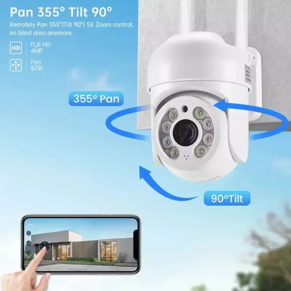 

4MP HD 1080P WiFi Indoor and Outdoor Waterproof Ball IP Camera 5X Digital Zoom Mobile Remote Monitor Security Video Camera