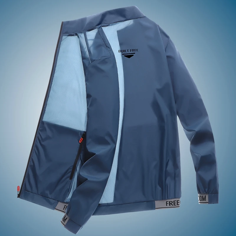 

Ultra-Thin Summer Men's Sun Protection Outerwear Ice Silk Breathable Outdoor UV Protection Clothing Stand Collar Skin irt