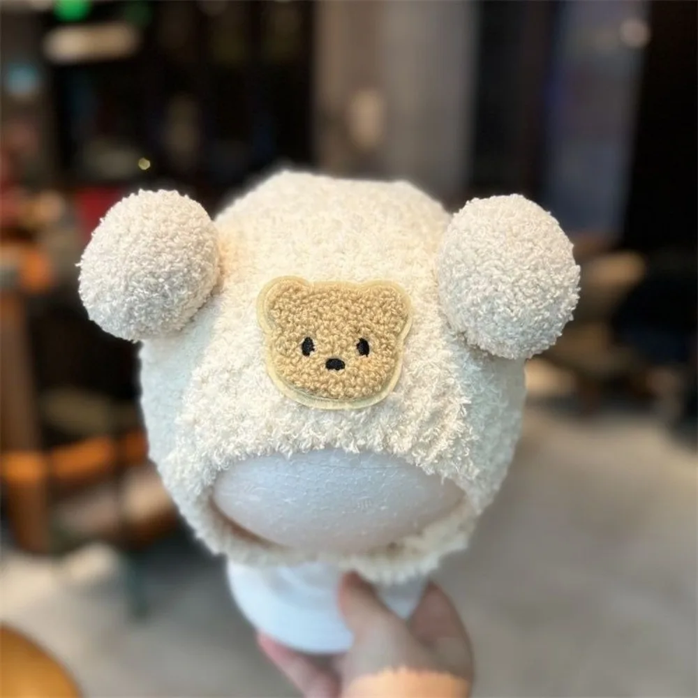 

New Warm Knitted Hat Coldproof Windproof Ear Protection Hat Ball Cute Bear Beanie Hat Autumn and Winter