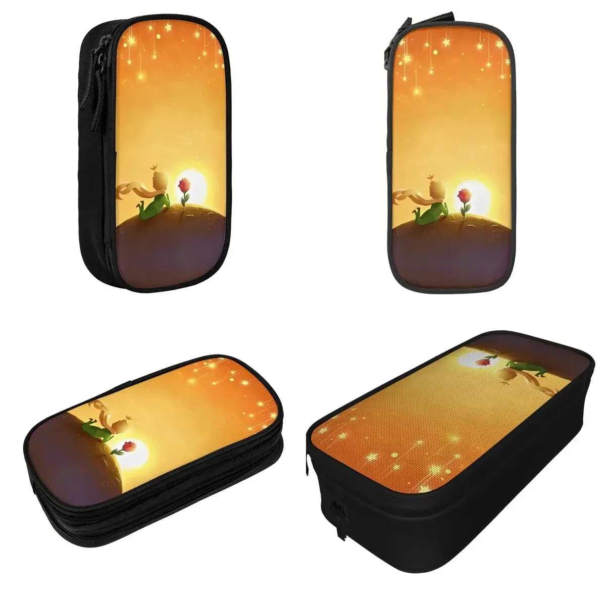 

The Little Prince Sunset Pencil Case Creative Pen Holder Bags Kids Big Capacity School Supplies Gift Pencilcases