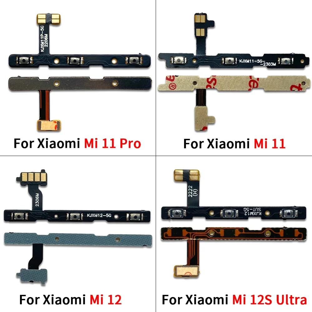 Side Volume Button + Power ON / OFF Buttton Key Set Replacement Parts For Xiaomi Mi 11 12 12S 13 Lite Pro 14 12s 11 Ultra 11i