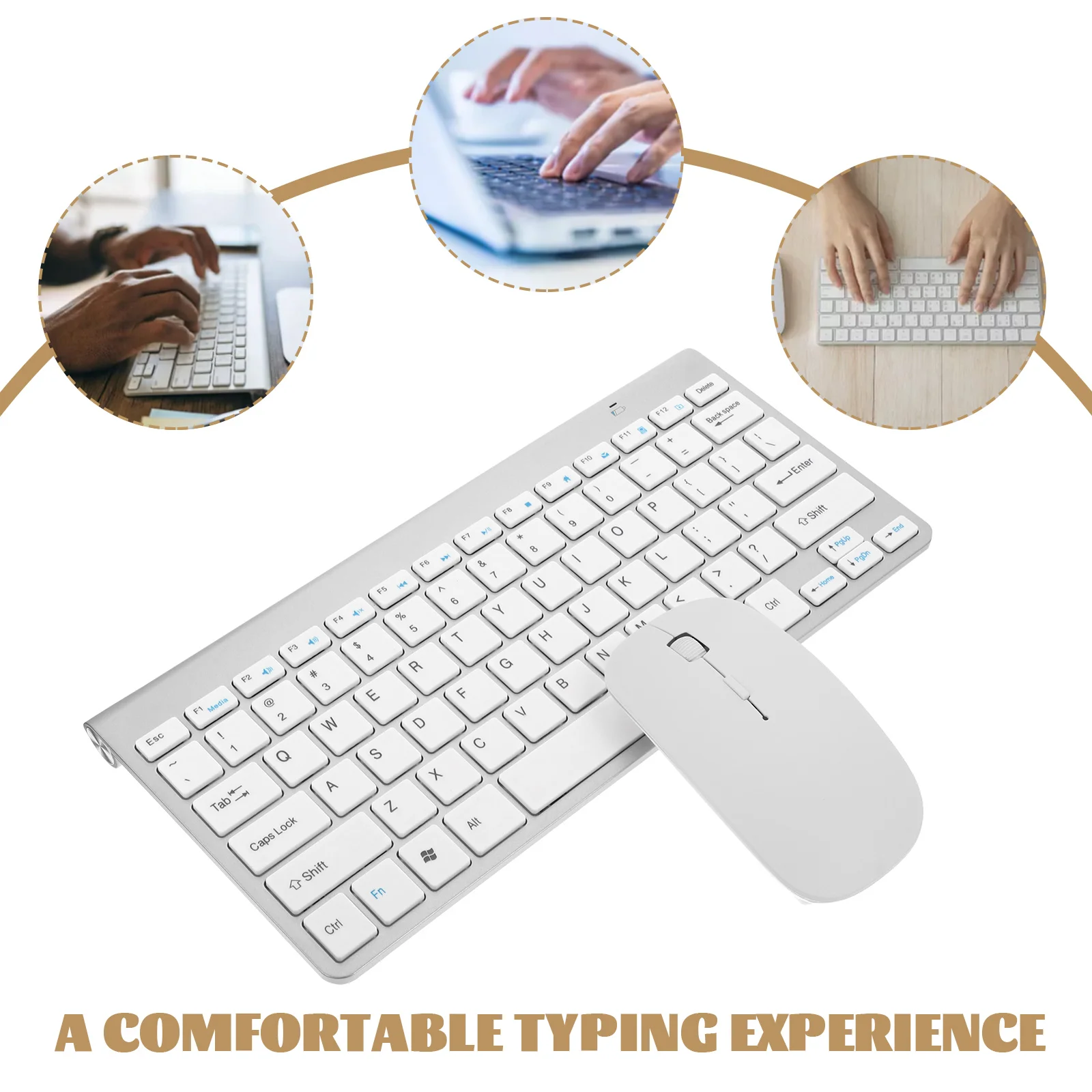 Wireless Keyboard and Mouse Set for Laptop Quiet Multimedia Accessories Compact Abs with Computer Accessory Simple