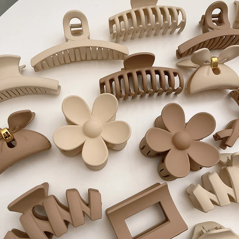 Fermagli per capelli da donna Corea Caffè Beige Acrilico Grande artiglio per capelli Forcina Barrette geometriche Granchio Copricapo per ragazza Accessori per capelli