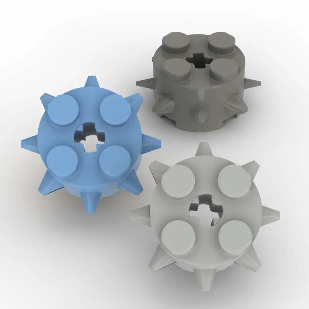 MOC 10 Pezzi 27266 Rotondi 2x2 con Punte Set di Blocchi da Costruzione con Foro per Asse Mattoncini per Casa e Castello Giocattoli per Adulti e Ragazzi Regalo Speciale