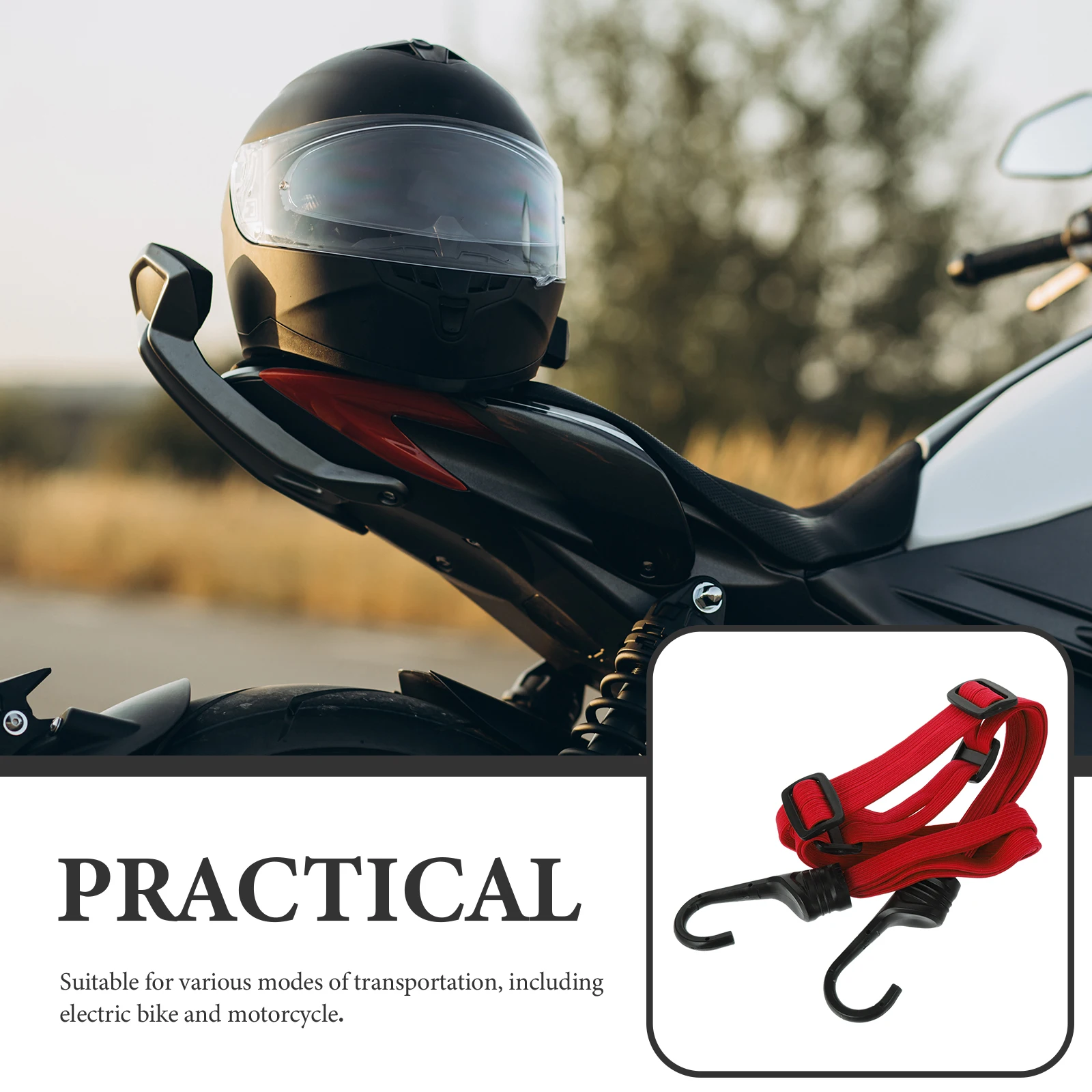 

Elastic Binding Rope Mesh Pocket Red Nylon Bike Luggage Strap Net Bag Adjustable Elastic B Motorcycle Electric BikeHelmet