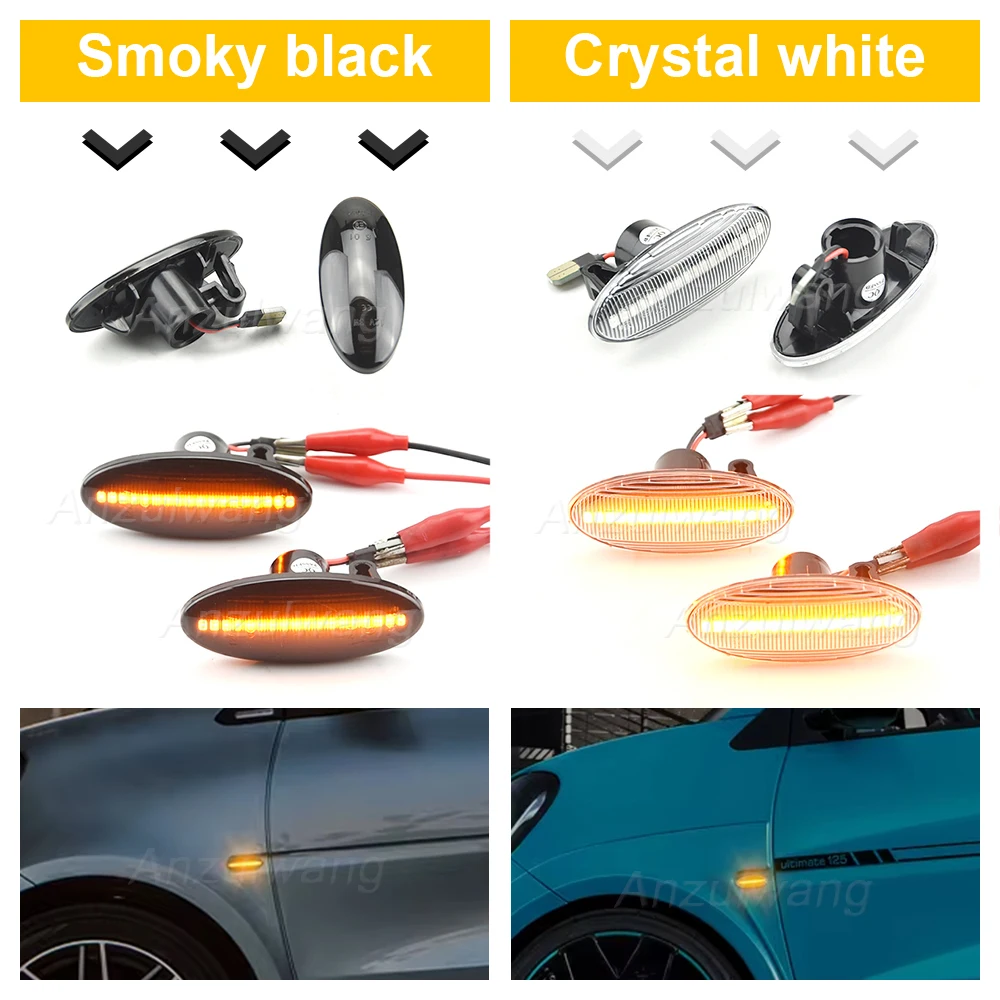 For Mercedes W453 SMART FORFOUR Renault KOLEOS Nissan X-Trail QASHQAI NP300 Dynamic LED Side Marker Turn Signal Lights Lamp