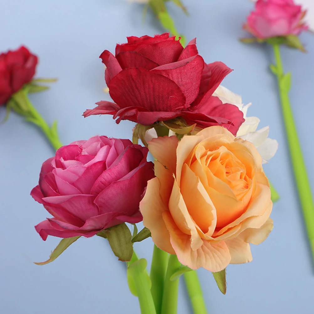

4pcs Simulated Rose Smooth Writing Gel Pen Comfort Grip Lightweight Flower Pens For Office School Kids Novelty Pen