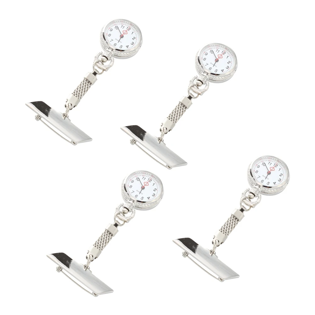 【ยอดนิยม】นาฬิกาพยาบาล 4X การเคลื่อนไหวควอตซ์พร้อมเข็มกลัด Pin