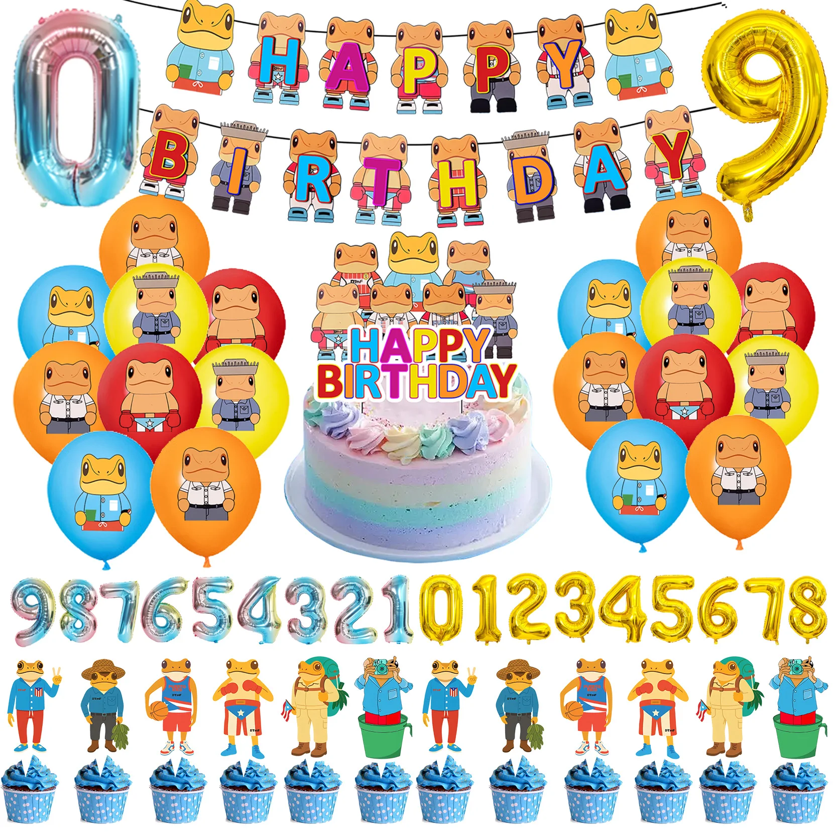 

Orange Frog Sapo Conchoes Theme Birthday Party Decor Cartoon Toad Backdrop Balloon Supplies Bad Bunnies Photo Background Gift