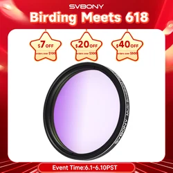 Svbony SV260 Multi-bandpass Star Field Filter 2'' Broadband Telescope Filter 90% OD4 Light Transmittance for Galaxy Photography