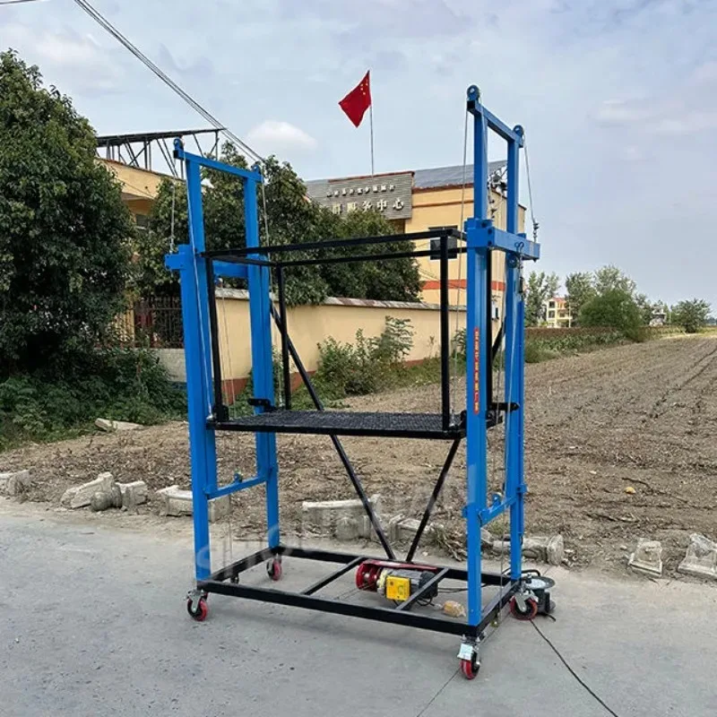 Electric Scaffold Lift 2-10M Height 500Kg Capacity Remote Control Portable Aluminum Construction Platform Adjustable Movable