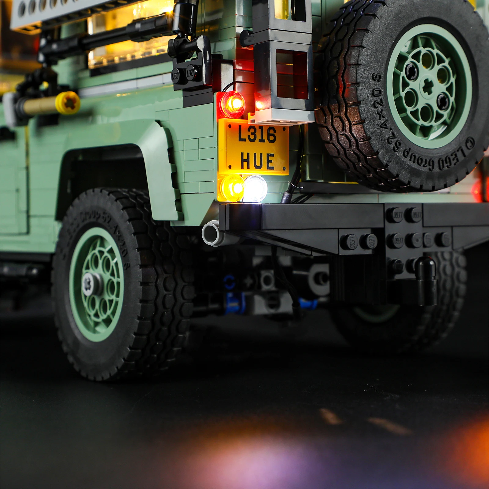 Hprosper-luz LED para Land Rover Classic Defender 90, Lámpara decorativa con caja de batería, 10317 (no incluye bloques de construcción Lego)