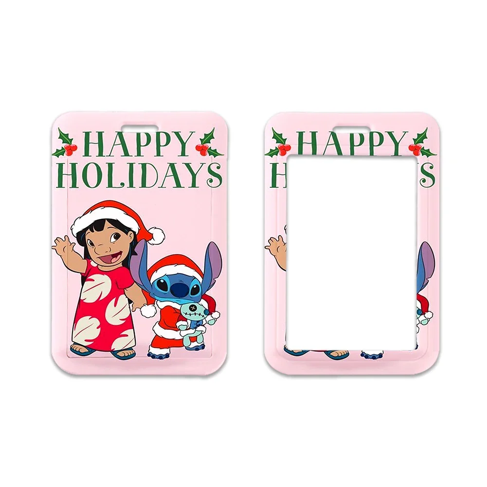 Mini Disney Christmas Stitch Lanyard for Keys Keychain Credential Holder Keyring Mobile Phone Charm Accessories Gifts