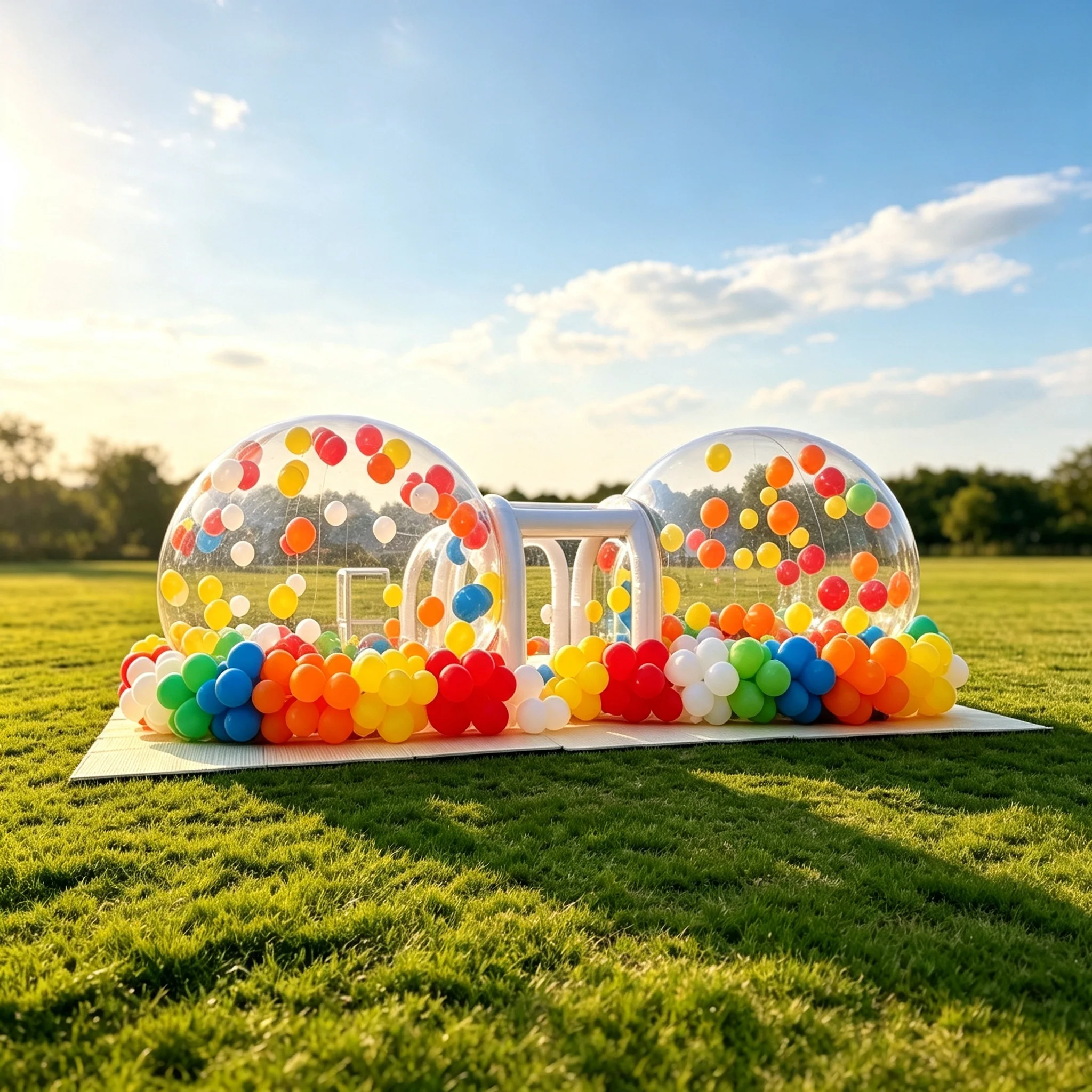 Double-ball inflatable bubble house, transparent PVC balloon house, outdoor party inflatable bubble house tent.