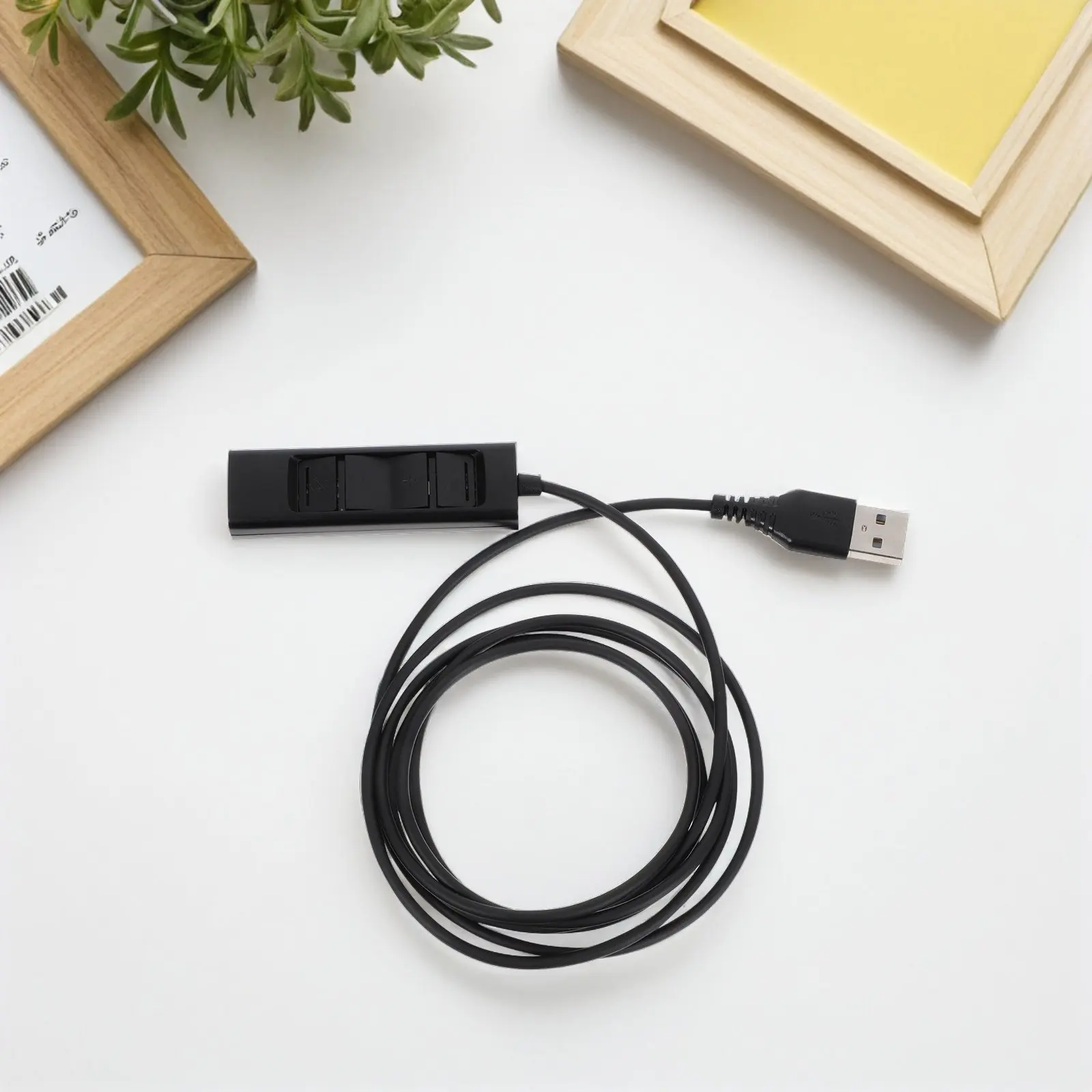 Single Pin Headset to USB Adapter Cable Office Phone Headset Control Adapter Built-in Volume Mute Mic Functions Telephone USB