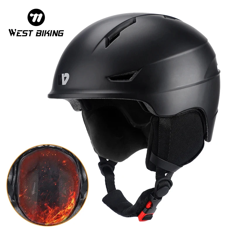 

WEST BIKING Winter Cycling Helmet Plus Velvet Lining Keep Warm Capacete Ciclismo Skiing Snowboard Safety Ski Helmets Men Women