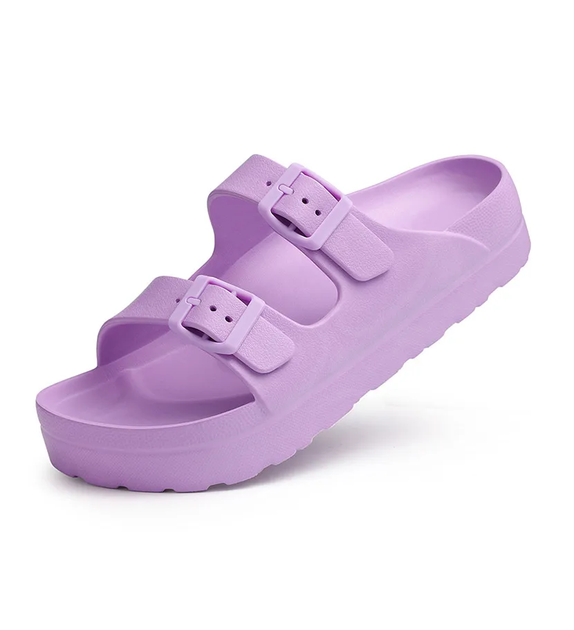 Smile Damen Sommer Bequeme Schaumstoff-Hausschuhe Plateau-Sandalen mit Fußgewölbeunterstützung Slides Verstellbare Schnalle Sommer-Strandsandalen – Detail 16