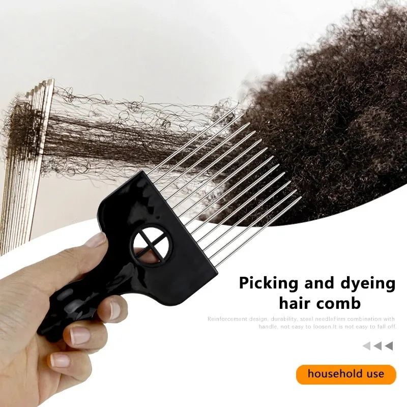 Metallkamm, Kamm im afrikanischen Stil, Kamm zum Stylen von Zöpfen, Stylingkamm für lockiges Haar für Männer und Frauen – Detail 3