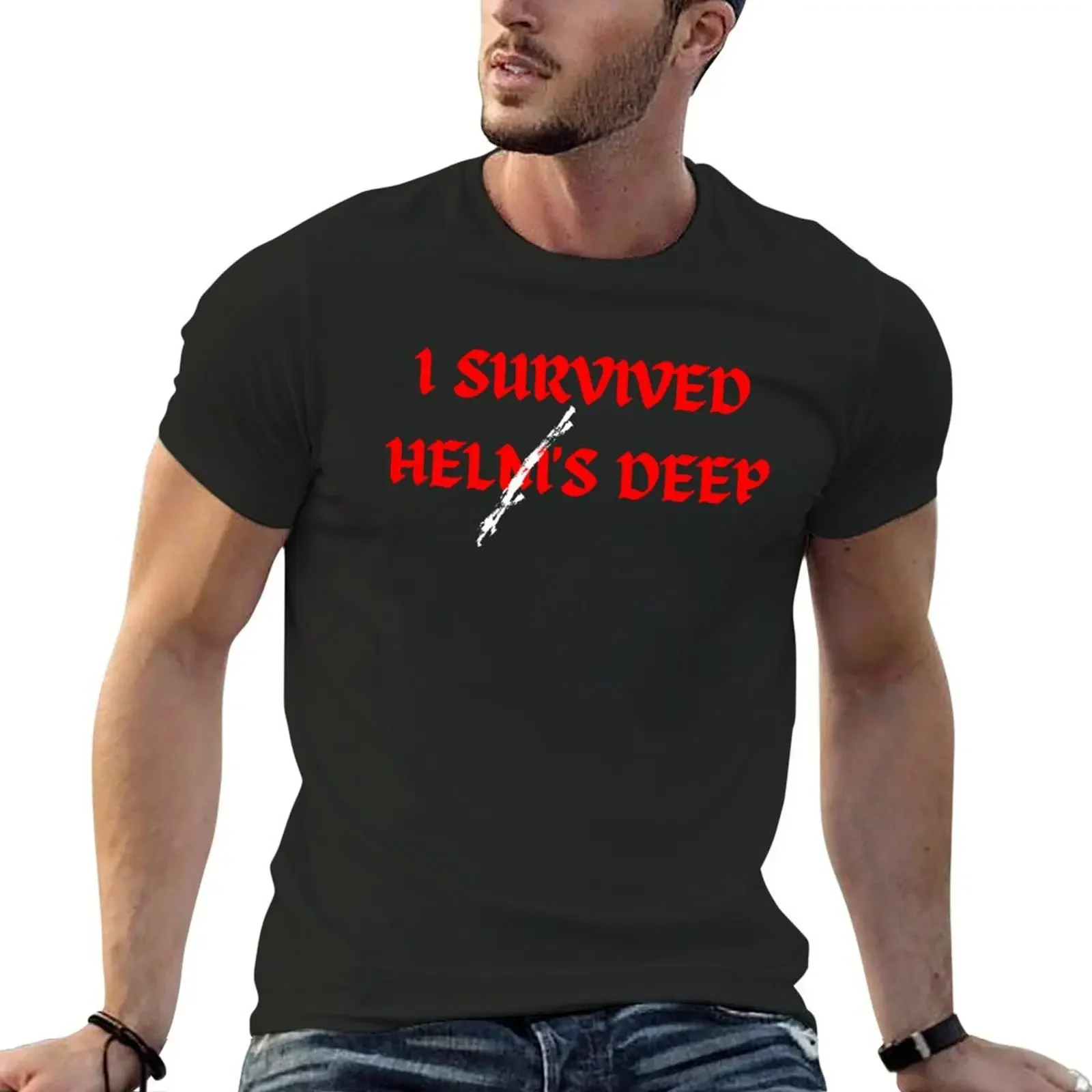 I survived Helm's Deep T-Shirt oversizeds customs design your own vintage blacks mens plain t shirts