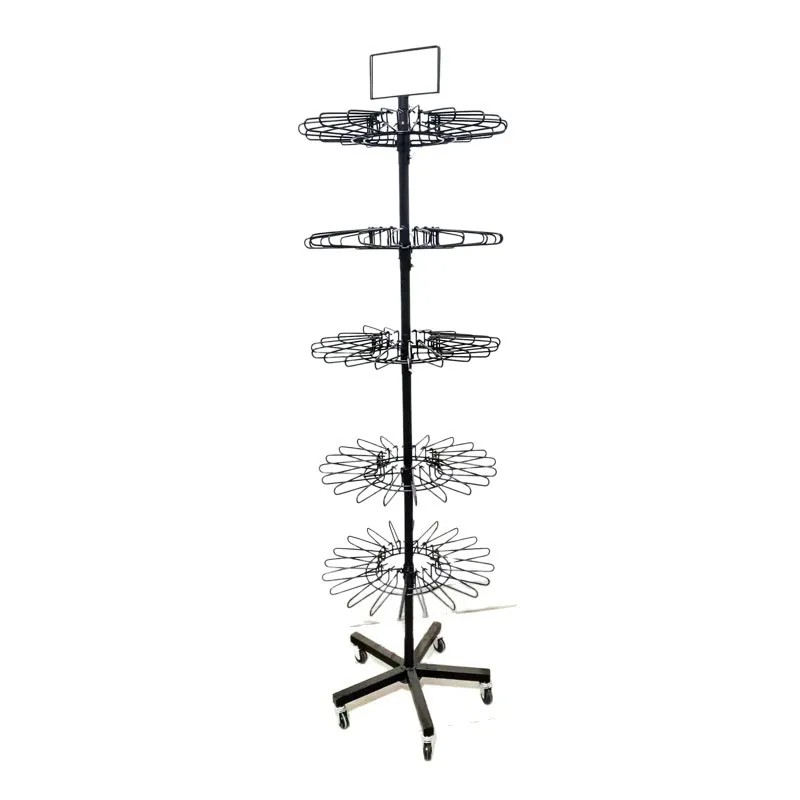 wrought iron five-foot full lock, anti-theft retail display stand, rotating stall, mobile floor, rotating frame with wheels