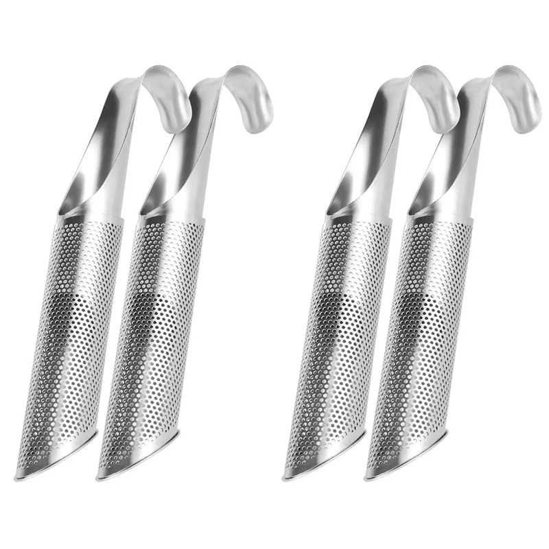 

AB66-Tea Strainer 4 Pieces Stainless Steel Fine Mesh Infuser Pipe Filter With Hanging Hook Handle Interval Diffuser Tea Steeper