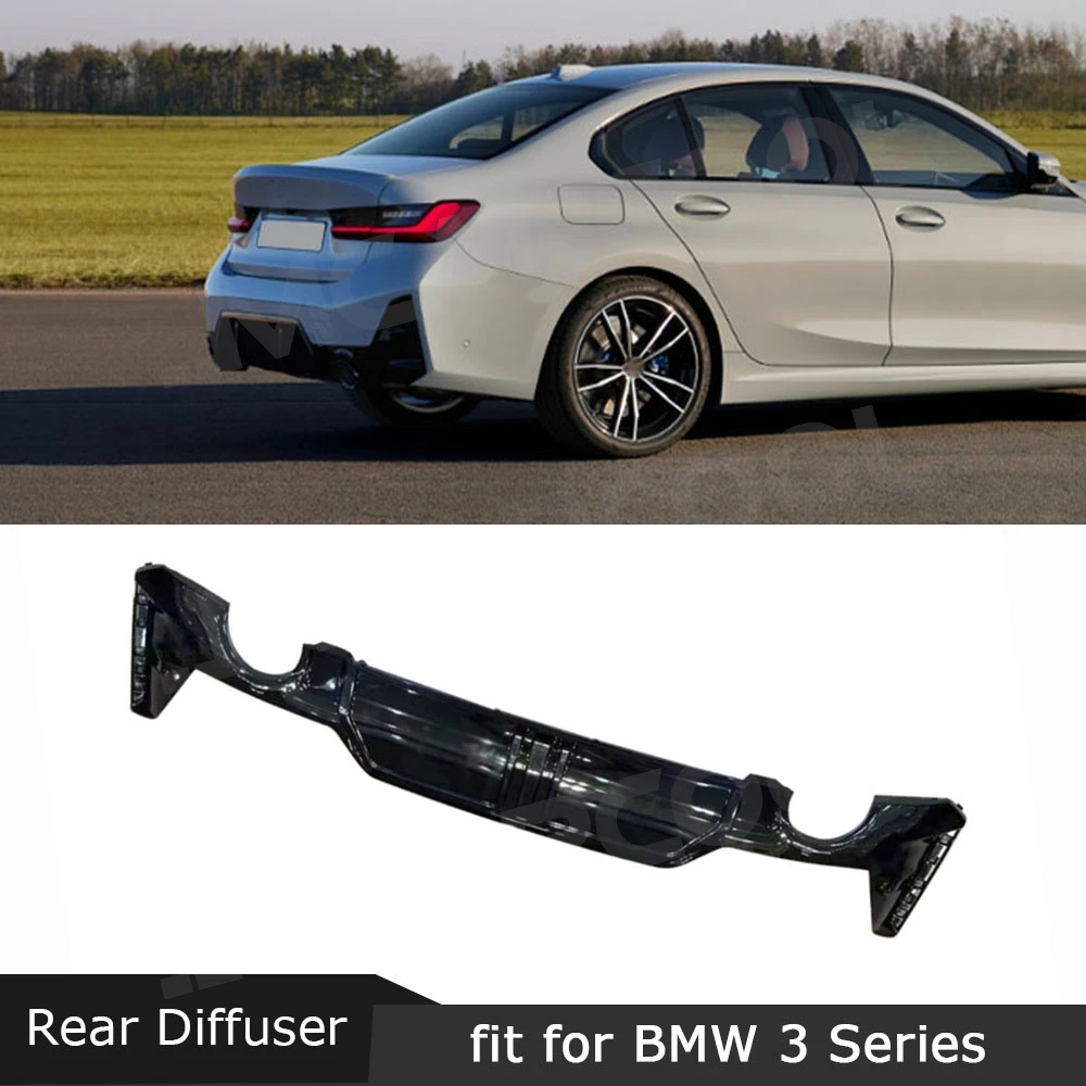 

JMCARCOOL For BMW 3 Series G20 G28 LCI 340 2023 Rear Diffuser Bumper Lip Spoiler Trim Protective Cover ABS Car Accessories