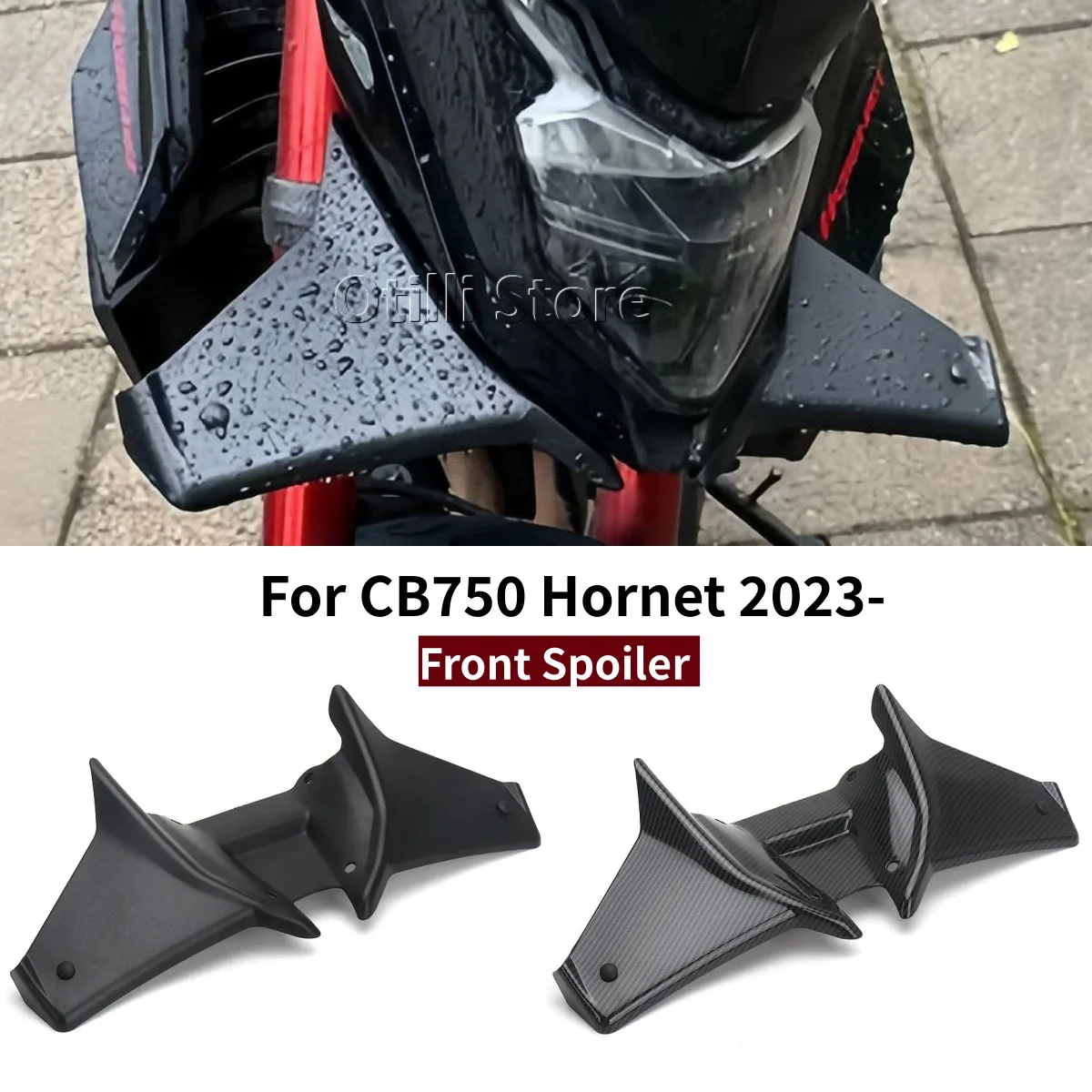 

Motorcycle Black Naked Front Downforce Spoiler Winglet Aerodynamic Wing Kit Spoiler For Honda CB750 HORNET CB 750 Hornet 2023-