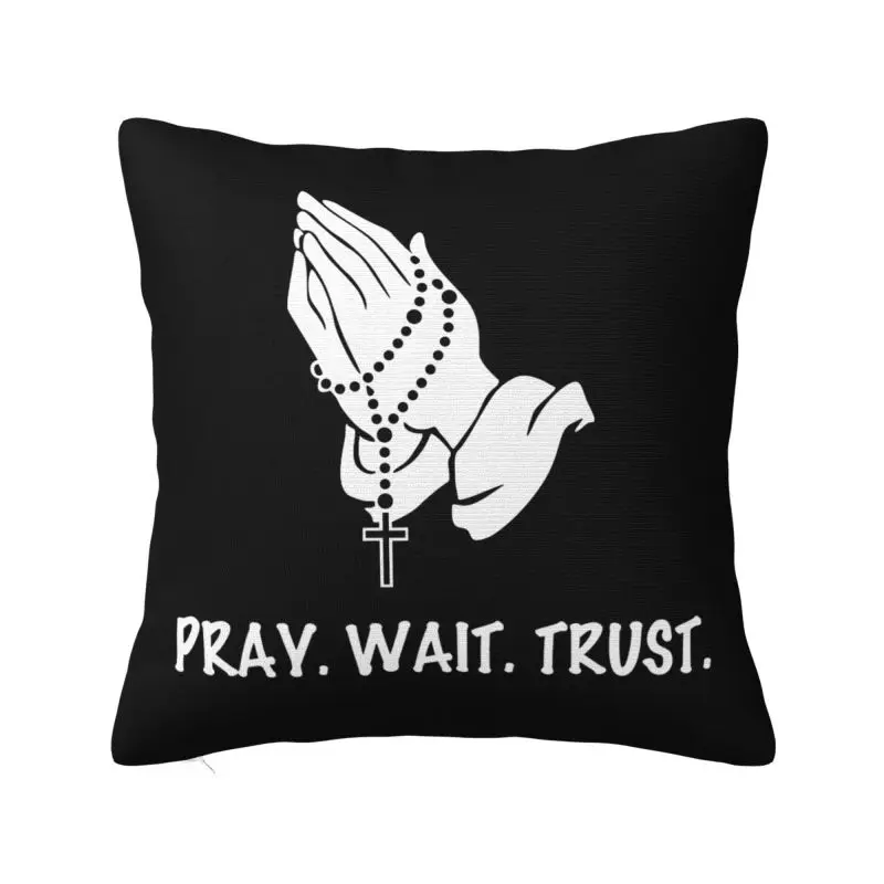 Praying Hands Cushion Cover 45x45 cm Polyester Velvet Jesus Christian God Faith Throw Pillow Case For Sofa Decoration Pillowcase