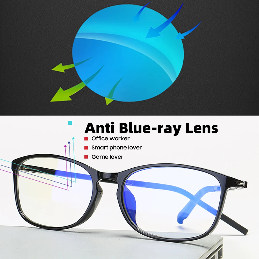 Classic Semi Rimless Anti Blue Light Blocking occhiali uomo Square Ray Filter montature per occhiali occhiali da vista Computer occhiali da donna