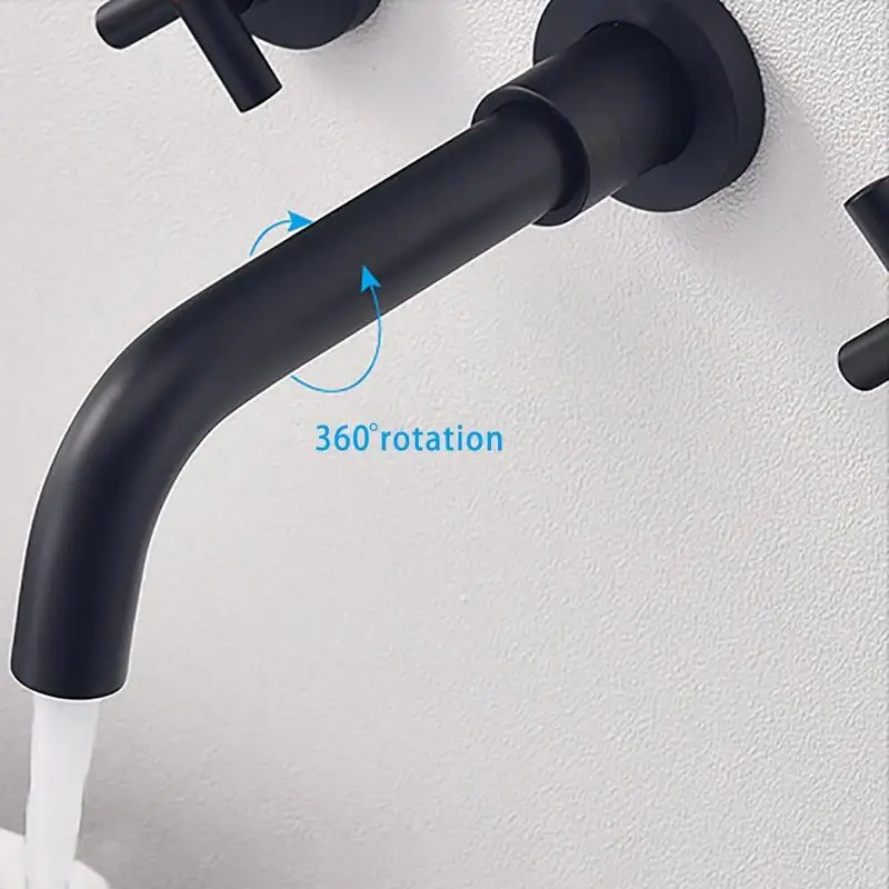 Wall-Mounted Bathroom Sink Faucet with Pop-Up Drain, No Overflow Feature, Modern Design, Easy Install, Suitable for Small