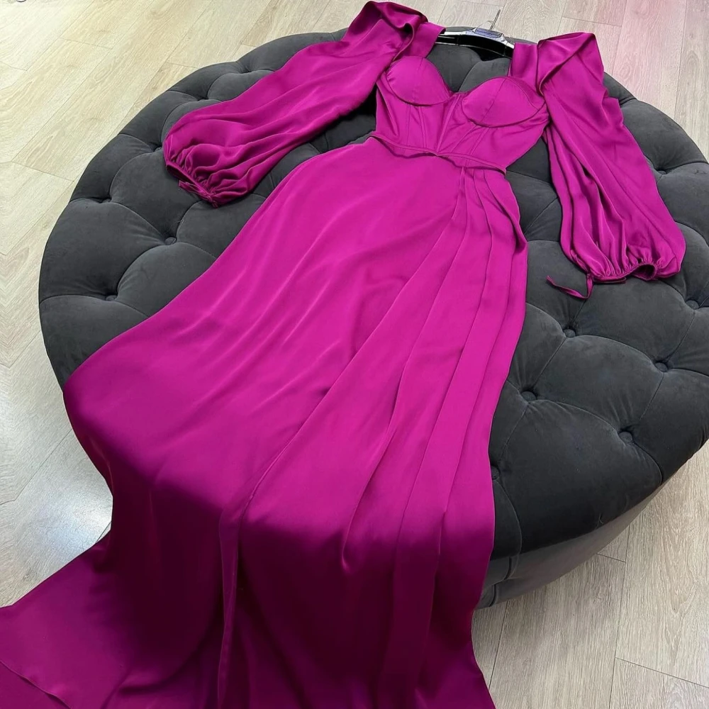 

Customized Classic Satin Pleat A-line Sweetheart Long Dresses Prom Dresses Modern Style Simple High Quality Elegant