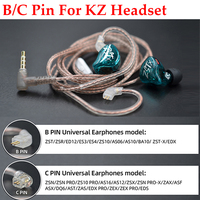 KZ ZS10 ZSN ZEX PRO In Ear Cable High-Purity Oxygen-Free Copper Twisted Earphones Cable 2pin Cable Silver Plated Cable With Mic