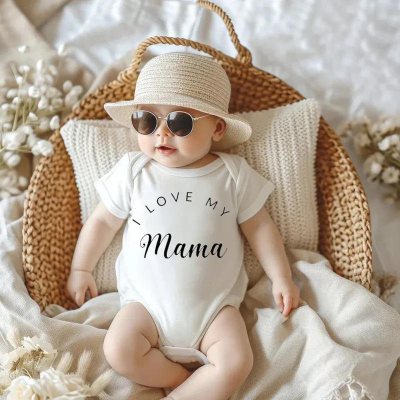 Mama Daddy Printed Newborn Boy Girl Bodysuits Cotton Summer Short Sleeve Jumpsuits Spring Long Sleeve Romper