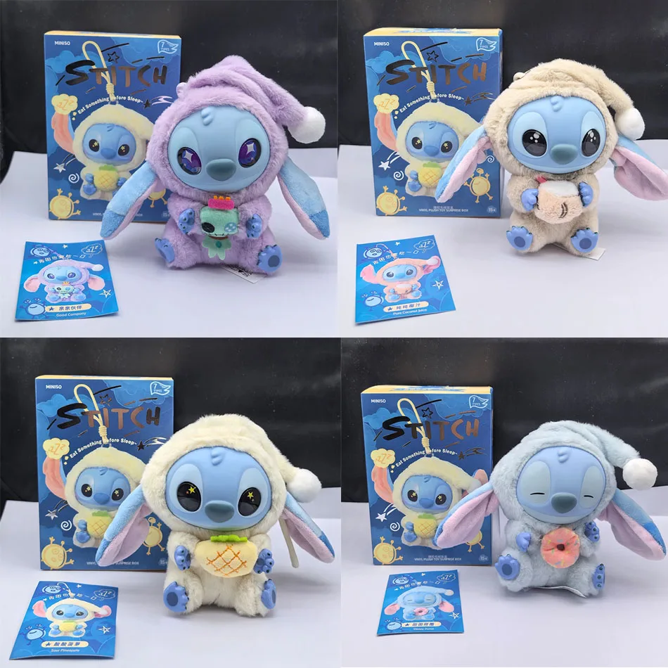 

1/7 шт., серия Stitch Eat Something Before Sleep, слепая коробка, плюшевые виниловые игрушки, милая кукла Labu V3, Mystery Box, сумка, подвеска, декор, подарок