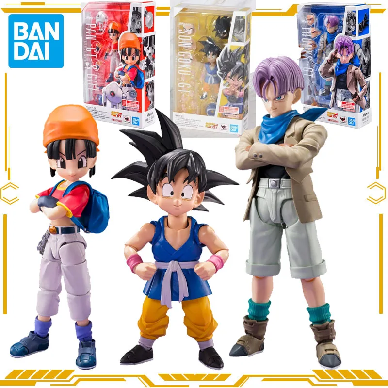

Bandai Original S.H.Figuarts Dragon Ball GT Pan Son Goku Trunks Action Figure Toys for Boys Girls Gift Collectible Ornaments