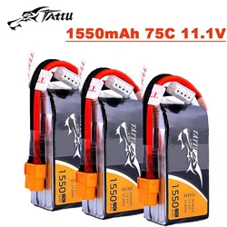 TATTU 1550mAh 75C 11.1V akumulator LiPo do helikoptera RC Quadcopter FPV części do dronów wyścigowych 11.1V akumulator