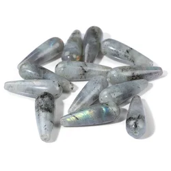 Natural Water Drop Shape Stone Beads Smooth Gray Labradorite Stone Pendant Loose Spacer Beads for Jewelry Making diy Earrings