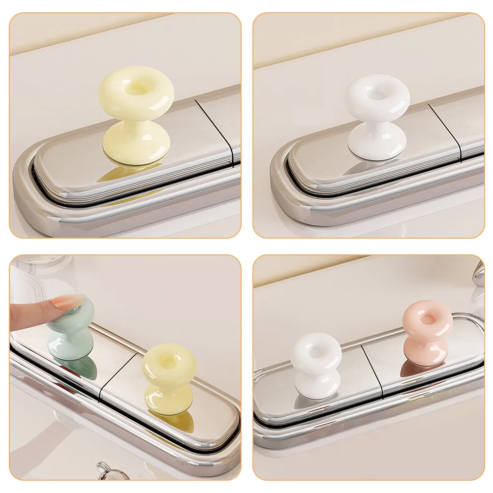 Heart-Shaped Toilet Flush Button Pusher Tool Set – 4pcs, Hygienic Lid Lifter for Long Nails, Universal Tank Presser