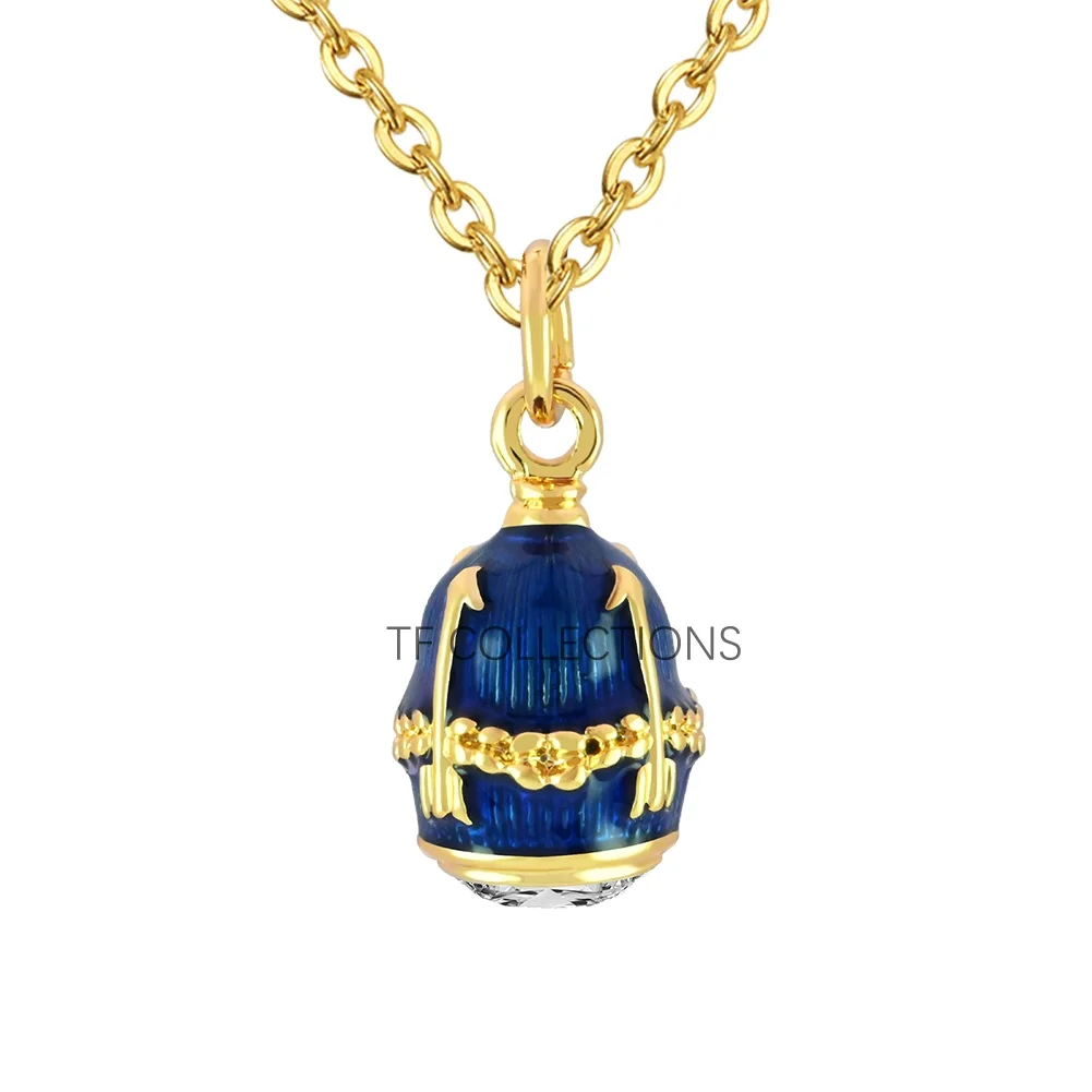 YAFFIL Multi Color! Enamel Egg Necklace A Niche Design Statement Collar Chain Versatile And Luxurious Neck Chain