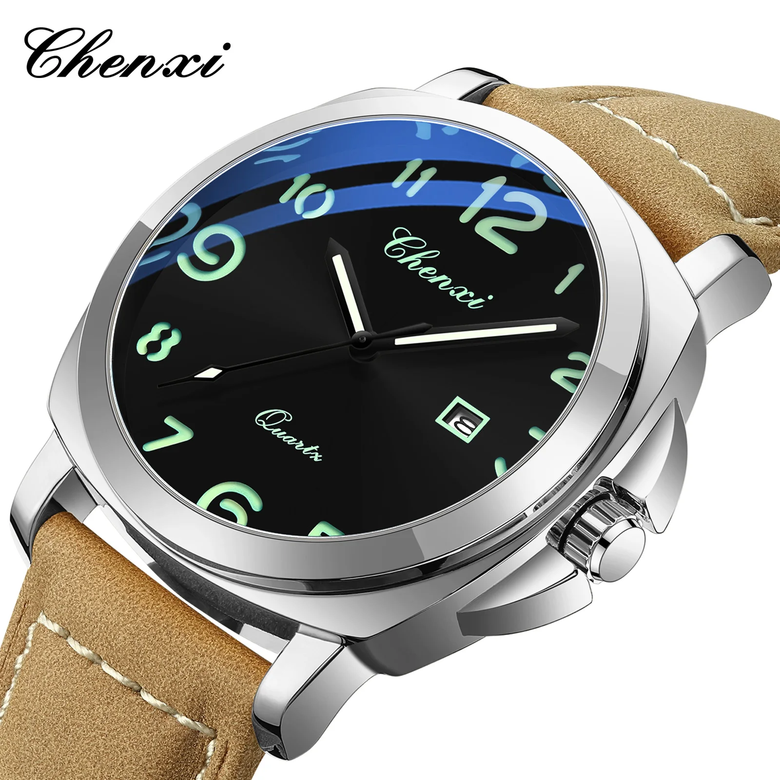 2025 CHENXI ساعة رجالي الحد الأدنى موضة الساعات الرياضية التقويم مقاوم للماء جلدية كوارتز ساعة رجالي ساعة الذكور relojes جديد