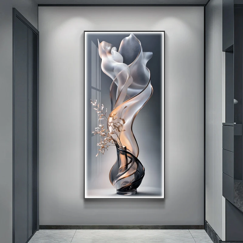 

Wall Decoration Painting Crystal Porcelain Craft Mountain Indoor Painted LED Wall Lamp Living Room Dining Room Corridor Entrance